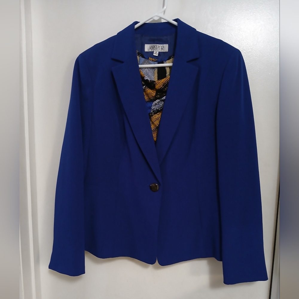 Kasper Womens Blazer With Pullover Tank Top Size 12 Purple